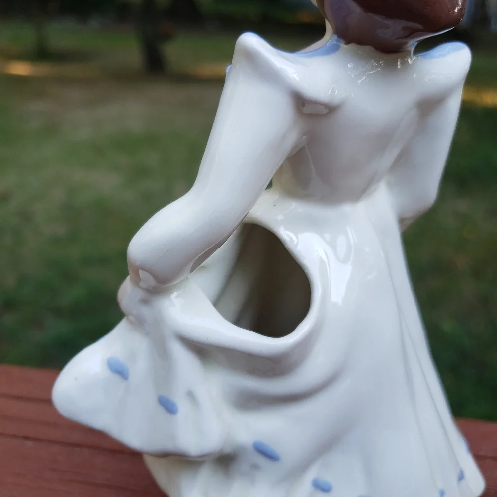 Vintage Florence Ceramics Man & Women Figurine & Flower Holder/Planter WITH WEAR